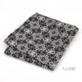 Pañuelo de Bolsillo Hombre Negro Blanco Clásico Floral Accesorio Traje Negocios Formal - Geométrico Floral Blanco y Negro