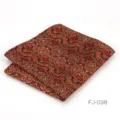 Pañuelo de bolsillo para hombre poliéster estilo vintage rojo negro diseño paisley - Rojo Negro Oro Vintage