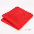 Pañuelo de bolsillo rojo de seda para hombre, clásico diseño de cachemira para traje y negocios. - Rojo Paisley