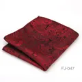 Rojo negro cachemir pañuelo bolsillo hombre traje vintage seda boda negocios accesorio - Rojo Negro Contraste Paisley