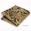 Pañuelo de bolsillo negro y dorado para hombre, pañuelo de traje formal de boda de seda - Negro Oro Barroco