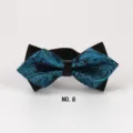 Herren Mode blau schwarz Paisley spitz Fliege Hochzeit Bräutigam Krawatte Accessoire - NO.8