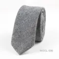 Men's Grey Herringbone Wool Skinny Tie Business Formal Necktie for Men Wedding Daily Wear - Gray