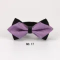 Elegantes Herren Spitzkrawatte Fliege mit lila gestreiftem Design für Hochzeitsmode. - No.17