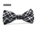 Nœud papillon classique à carreaux noir et blanc pour homme, accessoire de style britannique. - MG-110