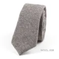 Men's brown herringbone wool necktie, stylish slim business formal suit tie variant. - Brown