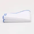 White cotton pocket square with blue stitched edge for men suit formal accessory. - Royal Blue Border