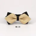 Herren spitz Fliege schwarz gold gestreift Hochzeit Party Bräutigam Mode Halsschmuck - NO.23