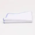 White pocket square for men with light blue stitched border classic suit accessory handkerchief - Light Blue Edge