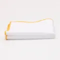 White cotton pocket square with yellow edge for men suit accessory handkerchief detail - Golden Edge