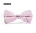 Nœud papillon rayé rose détail, cravate en tissu décontracté élégant pour hommes. - MG-120