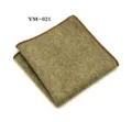 Heren wolmix pochet tweed pak zakdoek bruine bies afwerking stijlvol accessoire - Bruine Rand