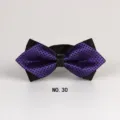 Herren spitz Fliege lila schwarz geometrisch Hochzeit Bräutigam Mode Detail Ansicht - NO.30