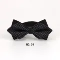 Herren spitz Fliege Hochzeit Bräutigam Karo geometrisch elegant stylisch Halskrause Mode - No.34