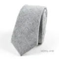 Corbata fina de lana gris para hombre, corbata clásica formal de boda de negocios de tela. - Gris