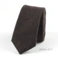 Hombre marron lana estrecha corbata negocios formal traje boda estilo britanico 6cm corbata - Marrón Oscuro