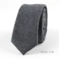 Corbata fina de lana gris oscuro para hombre, elegante corbata slim formal WOOL-018 - Gris oscuro