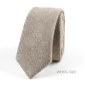 Corbata estrecha de lana para hombre, marrón estilo británico formal de negocios 6cm. - Marrón Caqui