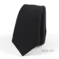 Corbata estrecha de lana negra para hombre, estilo clásico de negocios y británico. - Negro