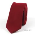 Corbata slim de lana burdeos para hombres ropa formal de negocios tela de invierno - Rojo Oscuro