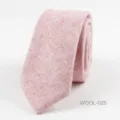 Corbata rosa de lana con espiga para hombre, ancho delgado 6cm, accesorio boda de negocios. - Rosa