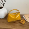 Gele PU lederen dames schoudertas stijlvolle crossbody tas casual handtas mode - Geel