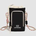 Lightweight black crossbody phone bag with colorful strap and drawstring closure for daily use. - Cloud Charcoal Black