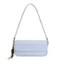Light Blue Korean Style PU Leather Shoulder Bag Casual Chic Crossbody Bag with Beaded Tassel - With Pendant / Blue