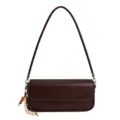 Brown minimalist shoulder bag with beaded charm chic commuting trendy crossbody bag daily use - With Pendant / Coffee