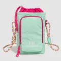 Kids crossbody phone bag lightweight water bottle pouch colorful strap mint green cute travel bag - Mint Green