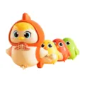Lindo juego de juguetes de pollo a cuerda de dibujos animados con madre y pollitos. - Juego de 4