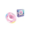 Kids Luminous Mermaid Bubble Machine Ring Toy Outdoor Fun Interactive Pink Circular Blower - 1 Piece