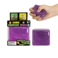 Purple cube squeeze toy, soft sensory stress relief fidget toy for kids and adults daily. - Purple