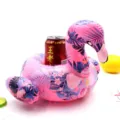Aufblasbarer Flamingo Getränkehalter PVC Pool Schwimmer Untersetzer für Sommer Party - Gemusterte Flamingo-Untersetzer