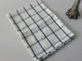 Japanese style grid cloth placemat, blue and white plaid cotton linen table mat for home dining. - Large Gingham