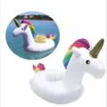 Inflatable unicorn drink float for pool party, cute PVC cup holder for summer water fun. - Unicorn Coaster