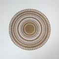 Round jute placemat Nordic ethnic geometric pattern table mat rustic kitchen decor - No Tassel White Picture 5 38cm