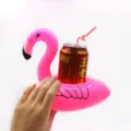 Aufblasbarer Flamingo Getränkehalter, süßer PVC Wasserbecher Schwimmer für Pool und Strand. - Flamingo-Untersetzer