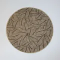 Round braided jute placemat with black leaf print, retro Nordic style for kitchen table. - No Tassel Black Picture 4 38cm