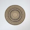 Round jute placemat Nordic minimalist retro table mat cotton linen woven bowl pad kitchen decor - No Tassel Black Picture 5 38cm