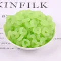 Cabochon in resina a cuore verde, ciondolo ciambella glassato fai da te per gioielli e artigianato. - Verde chiaro