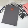 Oxford canvas document bag with zipper handles for A4 files and iPad laptop storage main view. - Dark Gray
