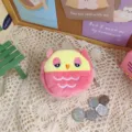 Cute pink owl plush coin purse mini cartoon animal keychain wallet for kids and girls daily use. - Red Owl