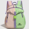 Colorblock casual school backpack pink and green stylish daypack for kids and teens. - Light Pink and Mint