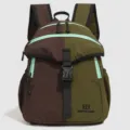 Two-tone backpack casual outdoor travel school bag brown green stylish daypack daily use - Deep Coffee & Tea Green