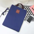 Blue Oxford cloth laptop sleeve and document bag with handle, durable everyday carry case. - Navy Blue