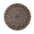 Round braided placemat retro cotton linen table mat vintage mandala pattern kitchen decor - No Tassel Black Picture 7 38cm