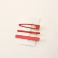 Red hair clip set of 3 chic metal barrettes bobby pins stylish hair accessories for women girls - Style 1