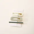 Acrylic acetate hair clip 3 piece set, stylish metallic and glitter barrette variant. - 4#