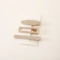 Acrylic acetate hair clip set of 3 pieces with gold glitter design for women and girls. - 7#